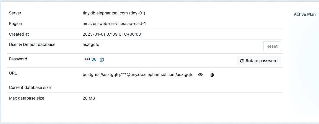 Elephant SQL Creds