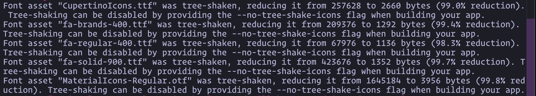 Flutter fonts being treeshaken